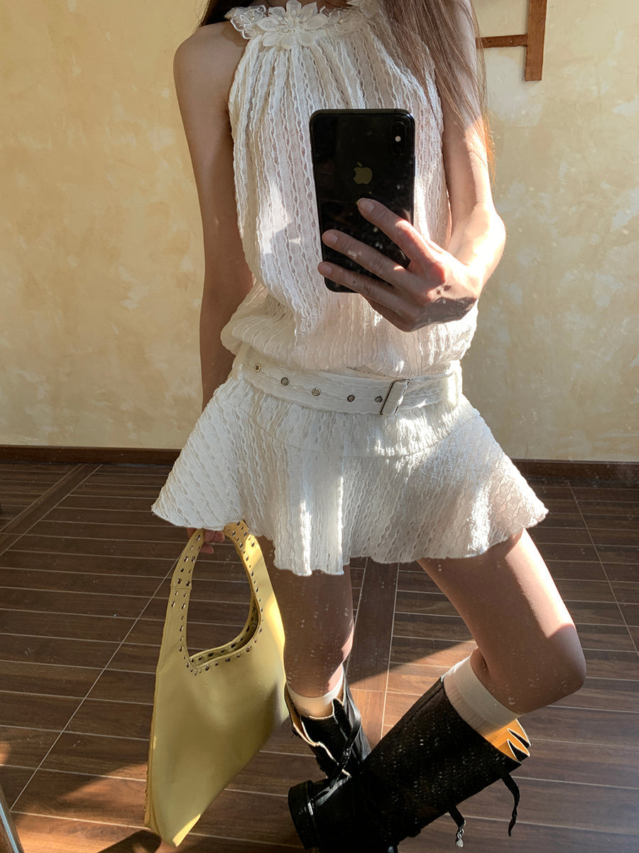 Jia Floral Pattern Belt Dress