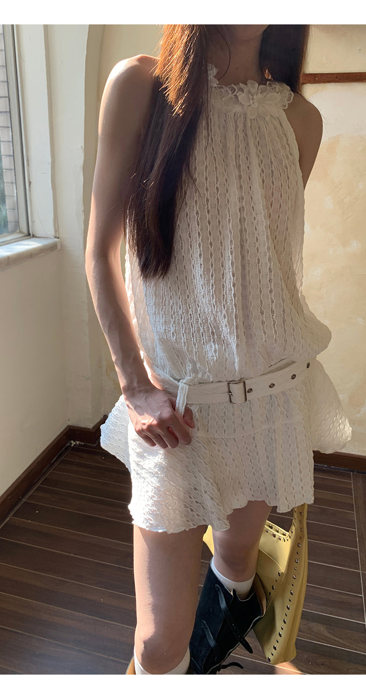 Jia Floral Pattern Belt Dress