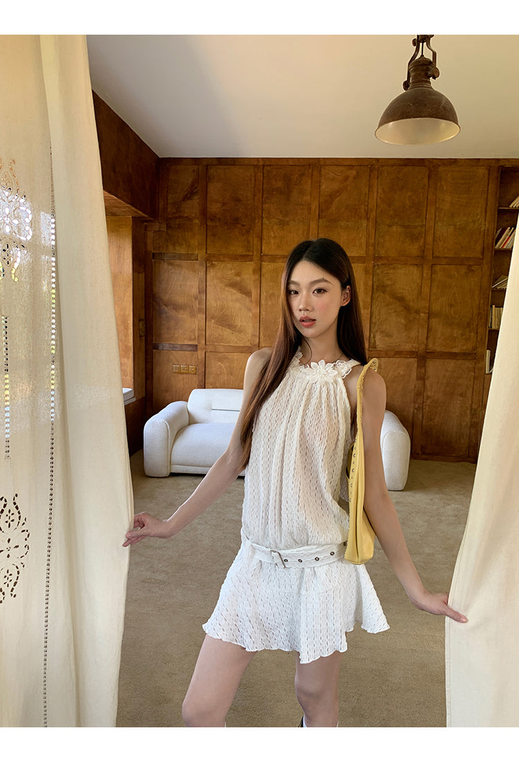 Jia Floral Pattern Belt Dress