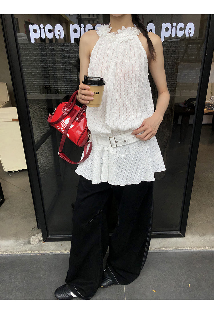 Jia Floral Pattern Belt Dress