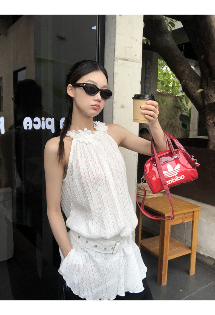 Jia Floral Pattern Belt Dress