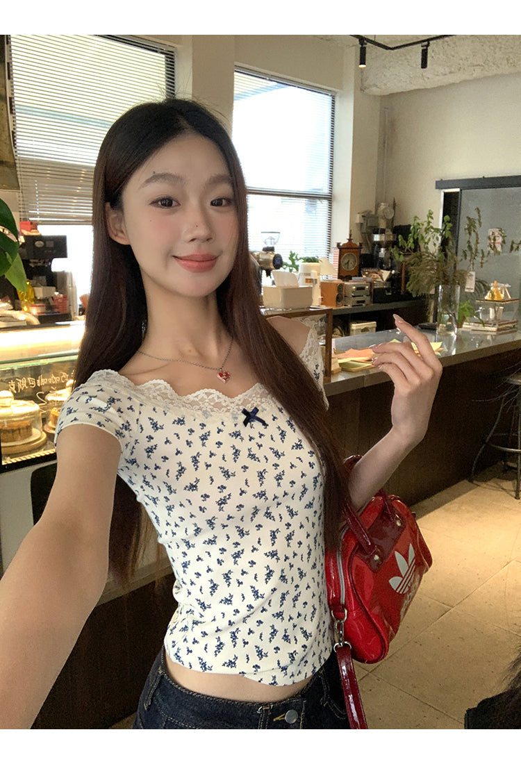 White Floral Lace Top