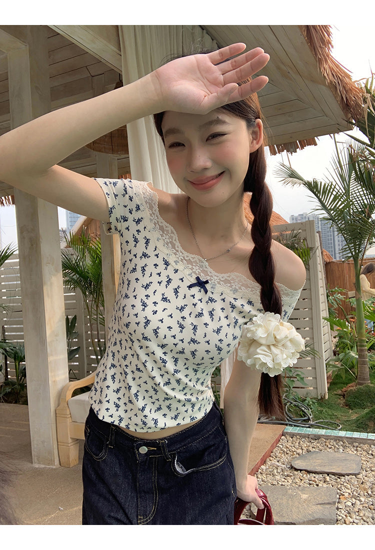 White Floral Lace Top