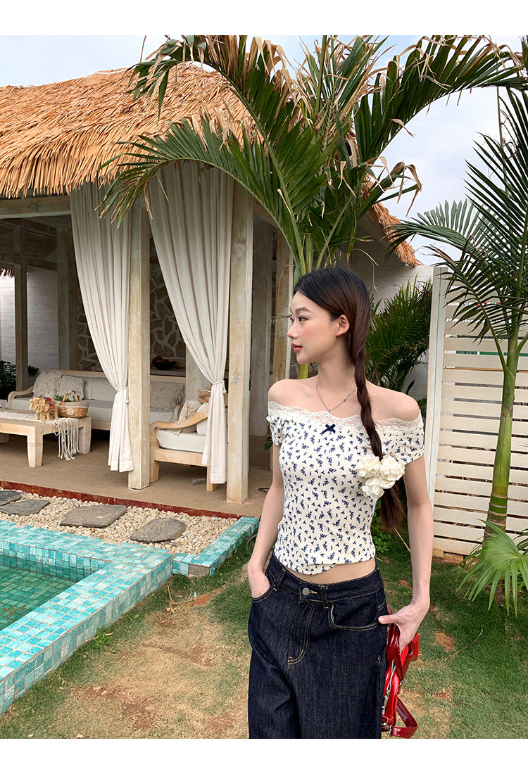 White Floral Lace Top
