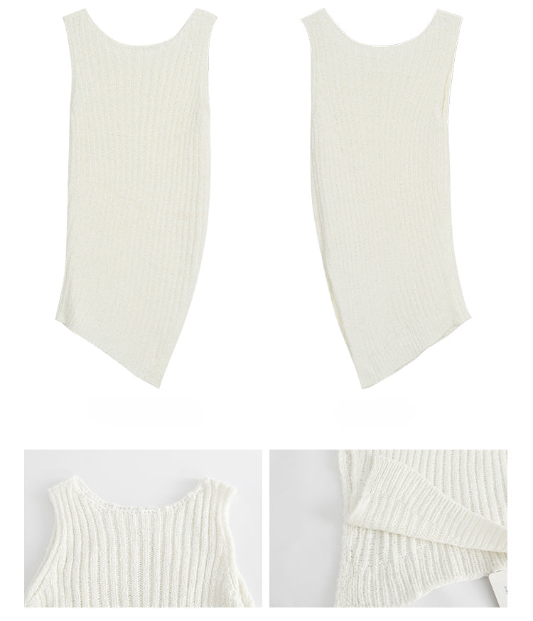 Wool Asymmetrical Cut Top