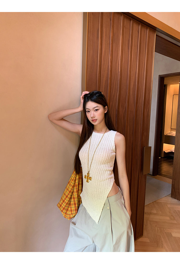 Wool Asymmetrical Cut Top