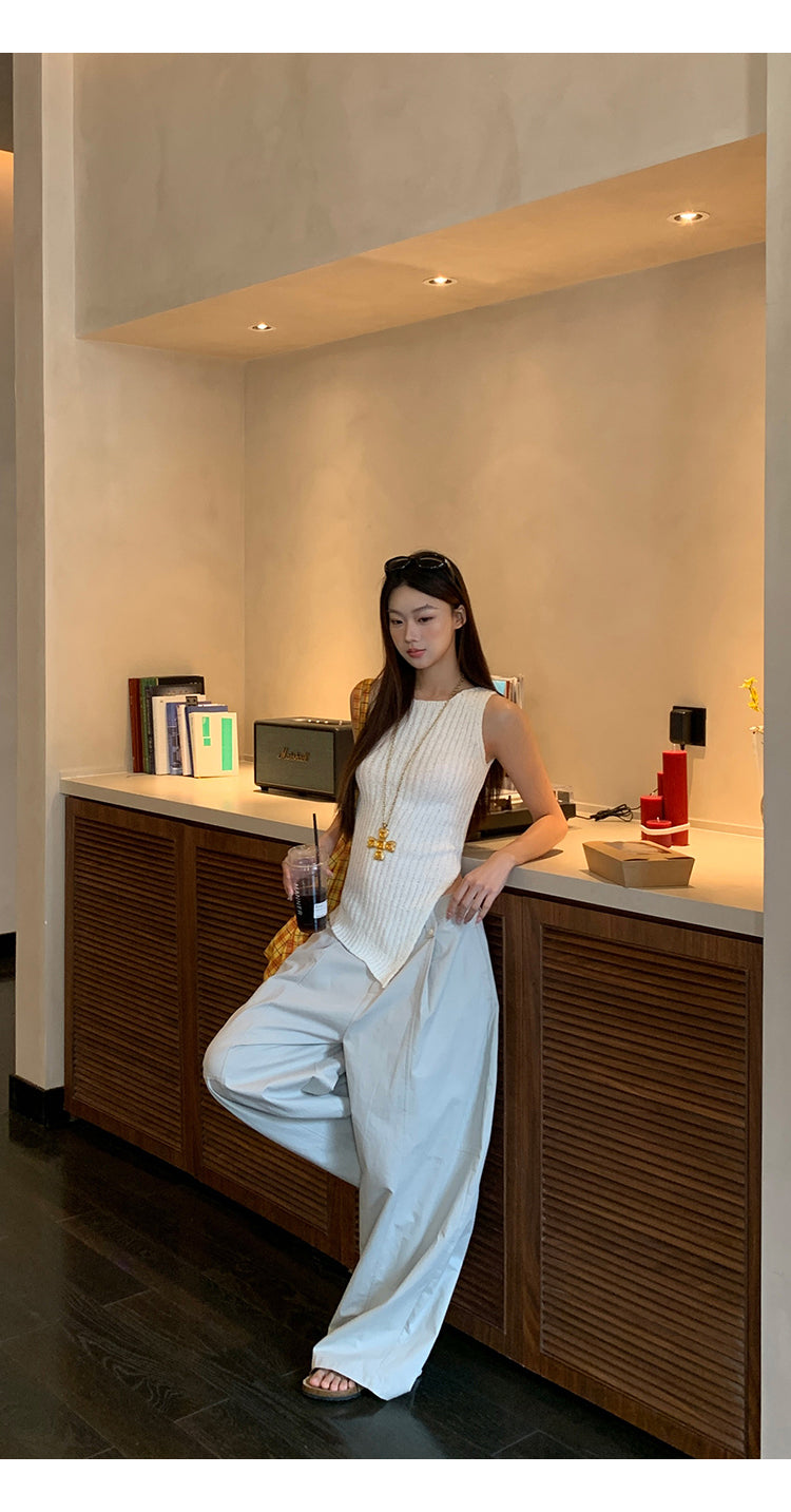 Wool Asymmetrical Cut Top