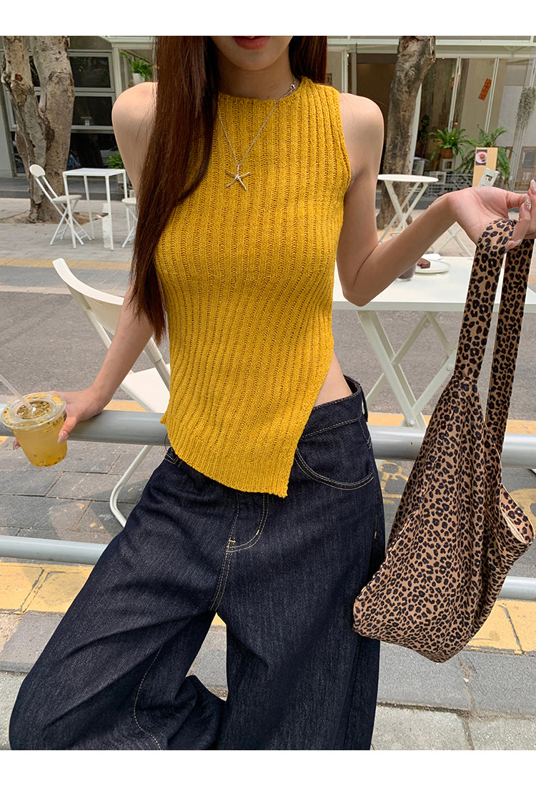 Wool Asymmetrical Cut Top