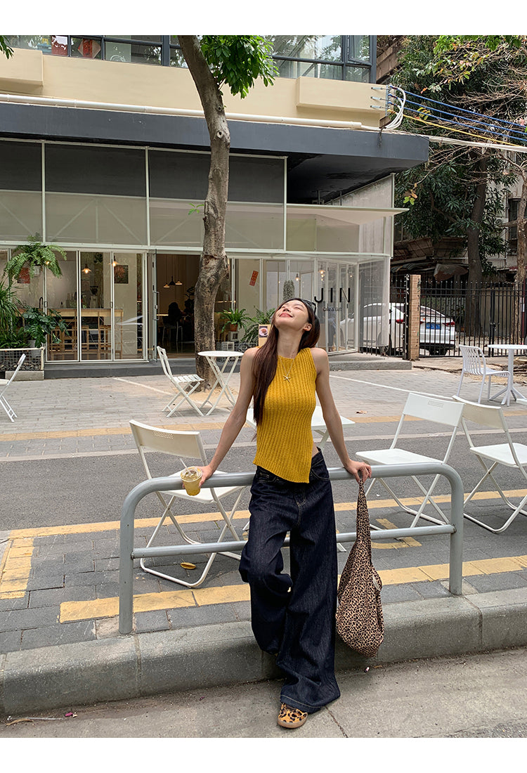 Wool Asymmetrical Cut Top