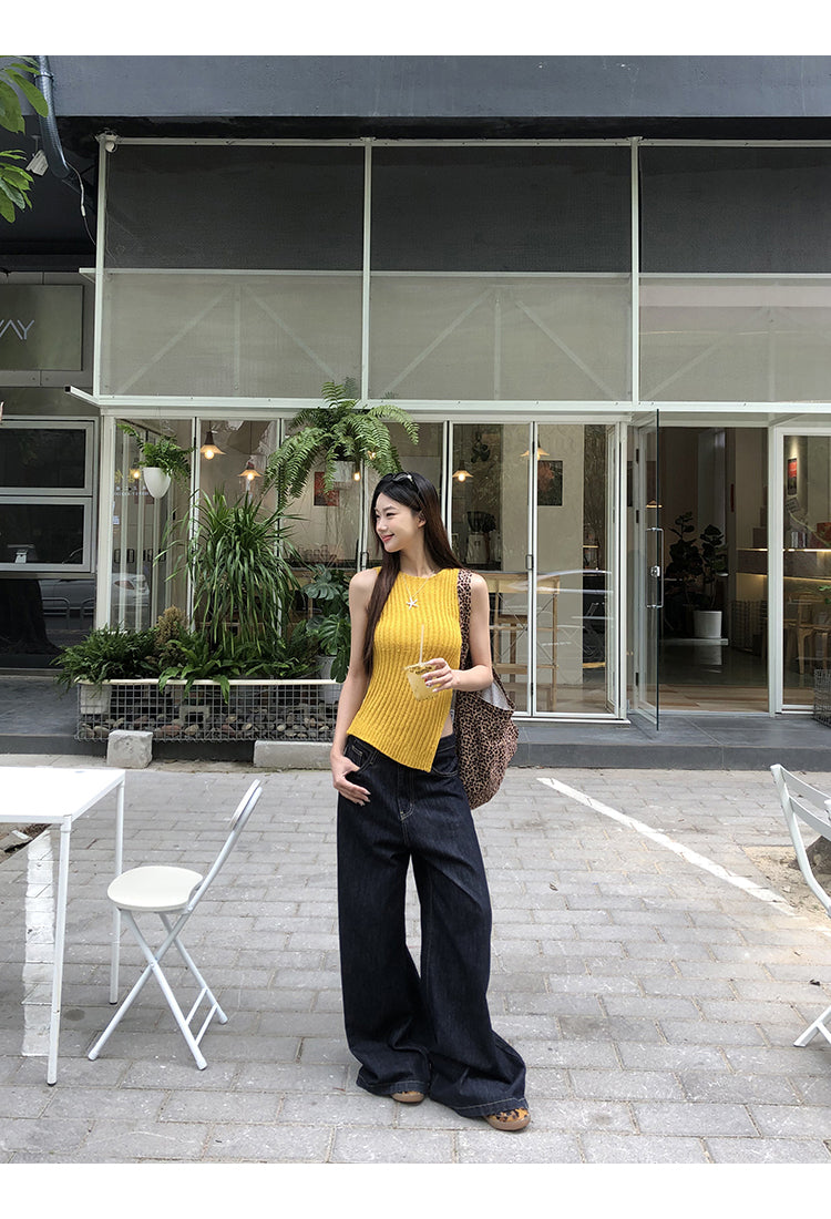 Wool Asymmetrical Cut Top