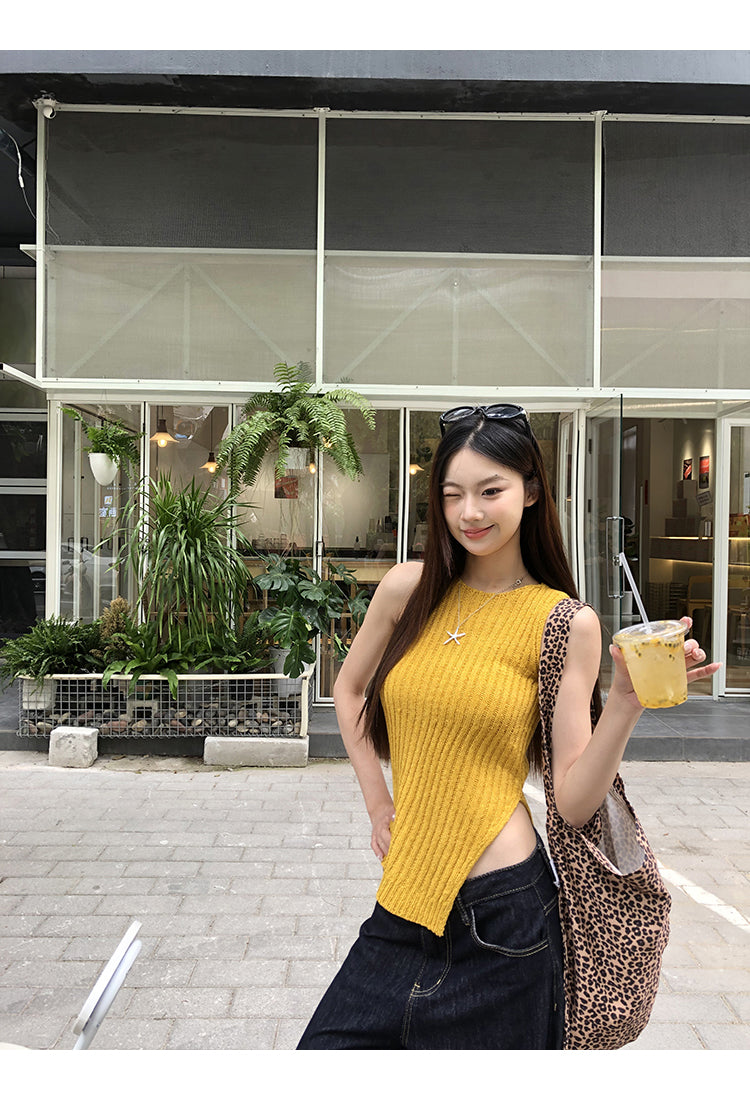 Wool Asymmetrical Cut Top