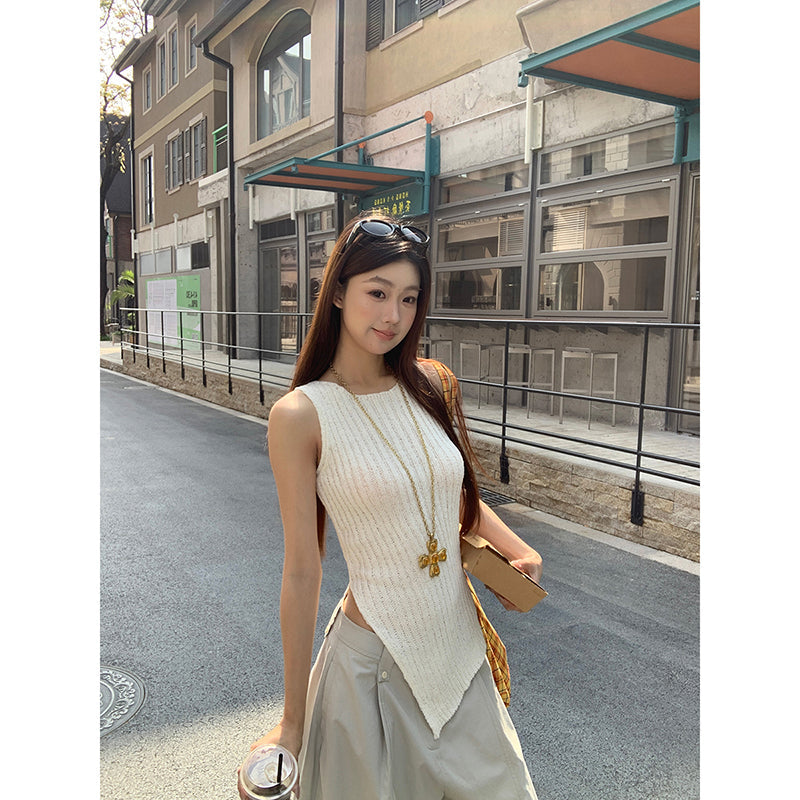 Wool Asymmetrical Cut Top