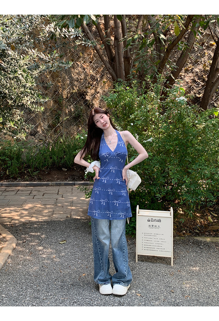 Blue Halter Dress