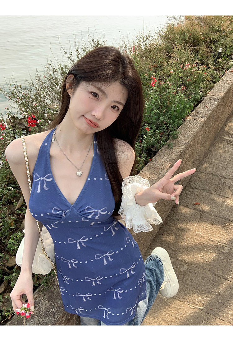 Blue Halter Dress