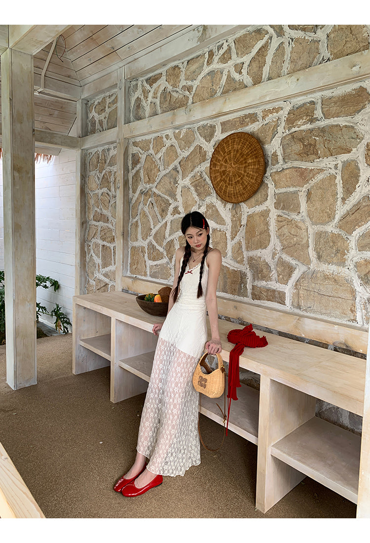 White Red Bow Dress
