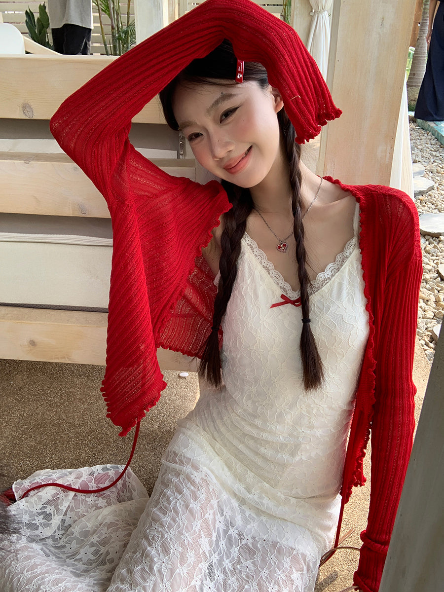 White Red Bow Dress