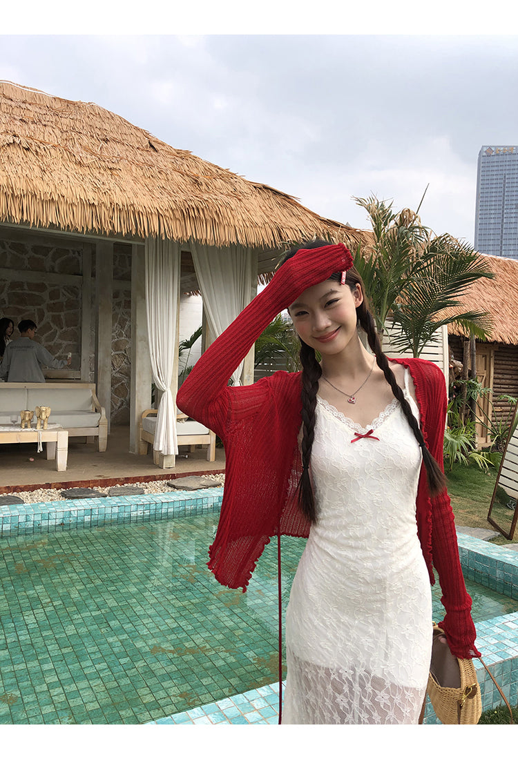 White Red Bow Dress