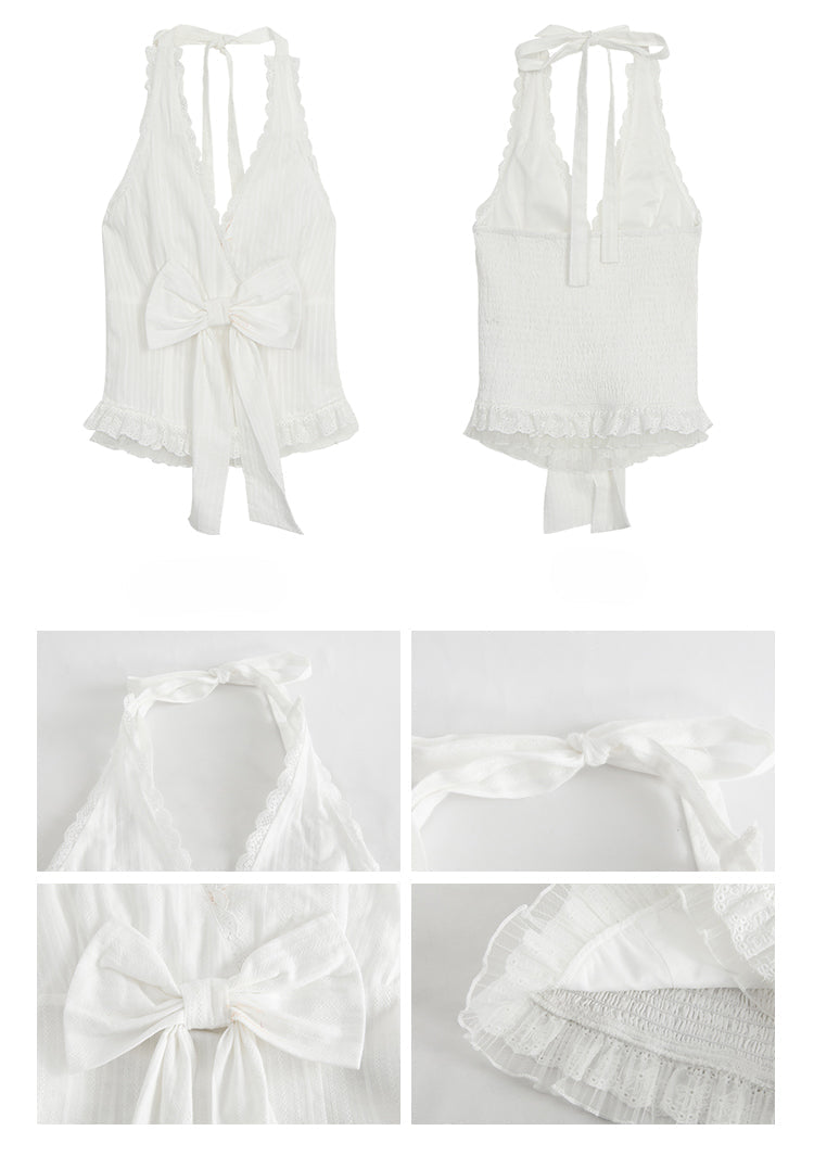 White French Halter Top