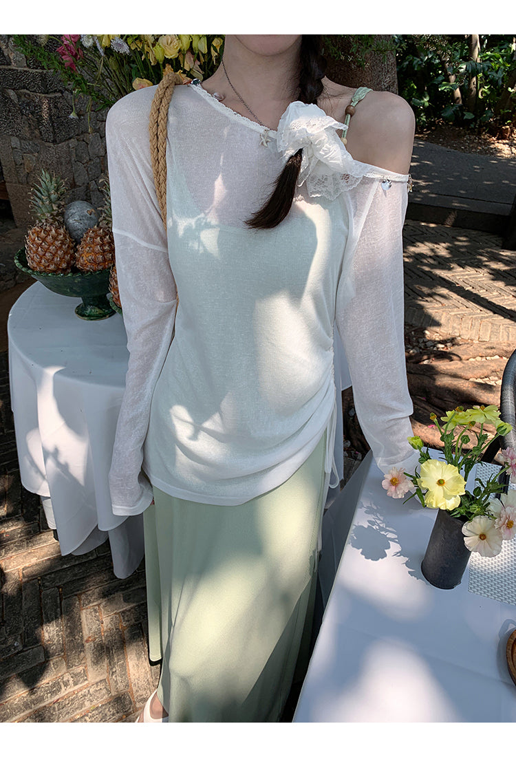 See Through Long Sleeve Top