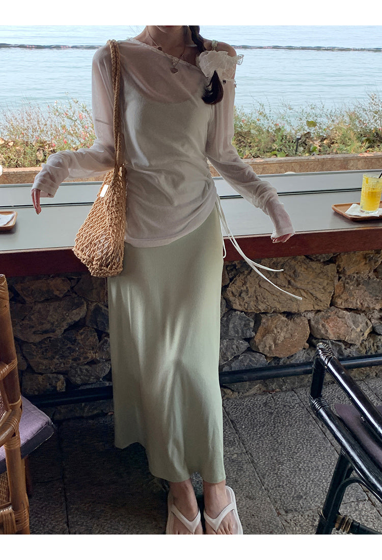 See Through Long Sleeve Top