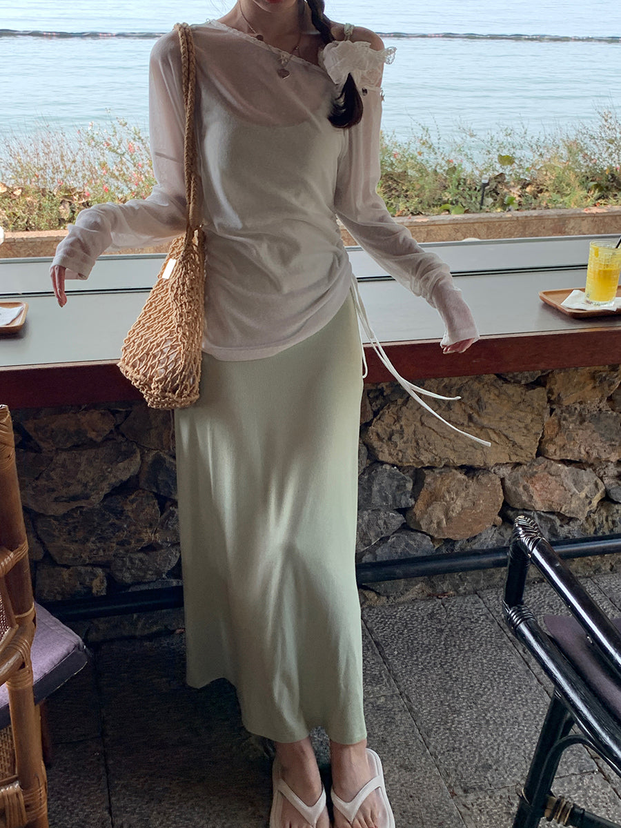 See Through Long Sleeve Top