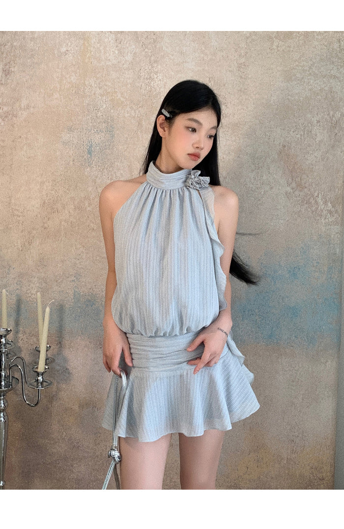 Blue Halter Dress