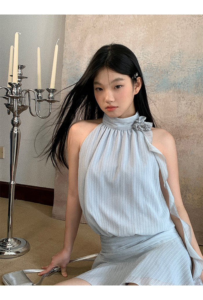 Blue Halter Dress