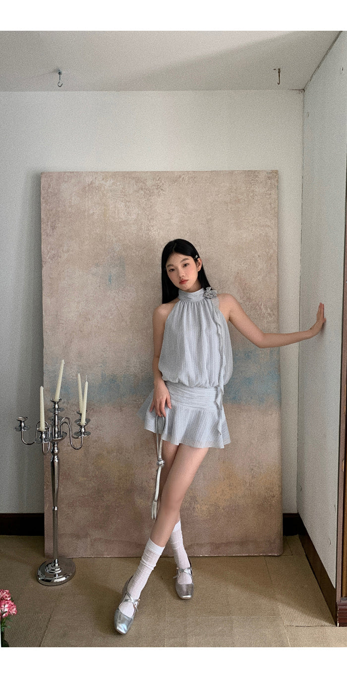 Blue Halter Dress