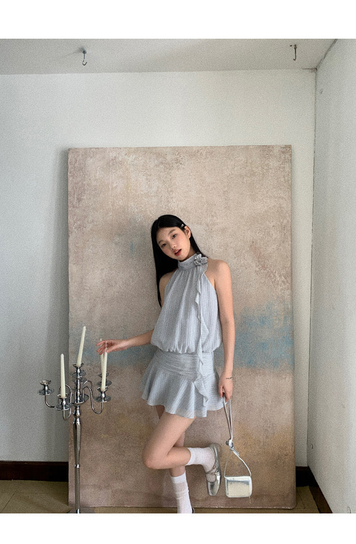 Blue Halter Dress