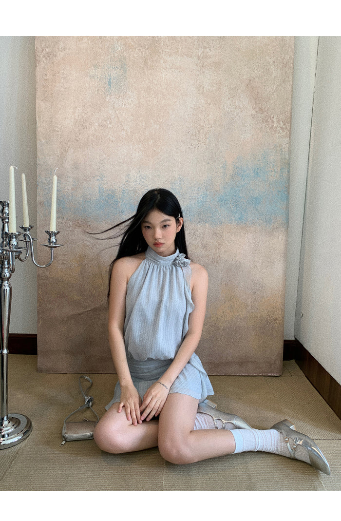 Blue Halter Dress