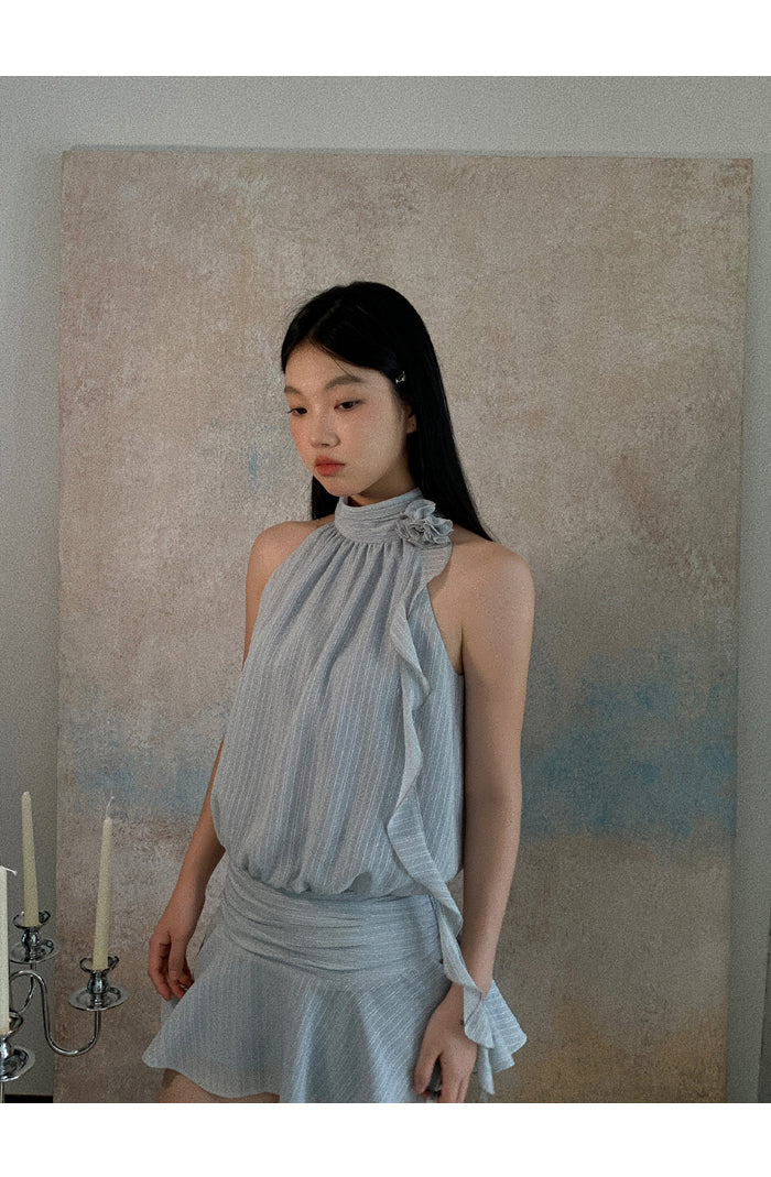 Blue Halter Dress