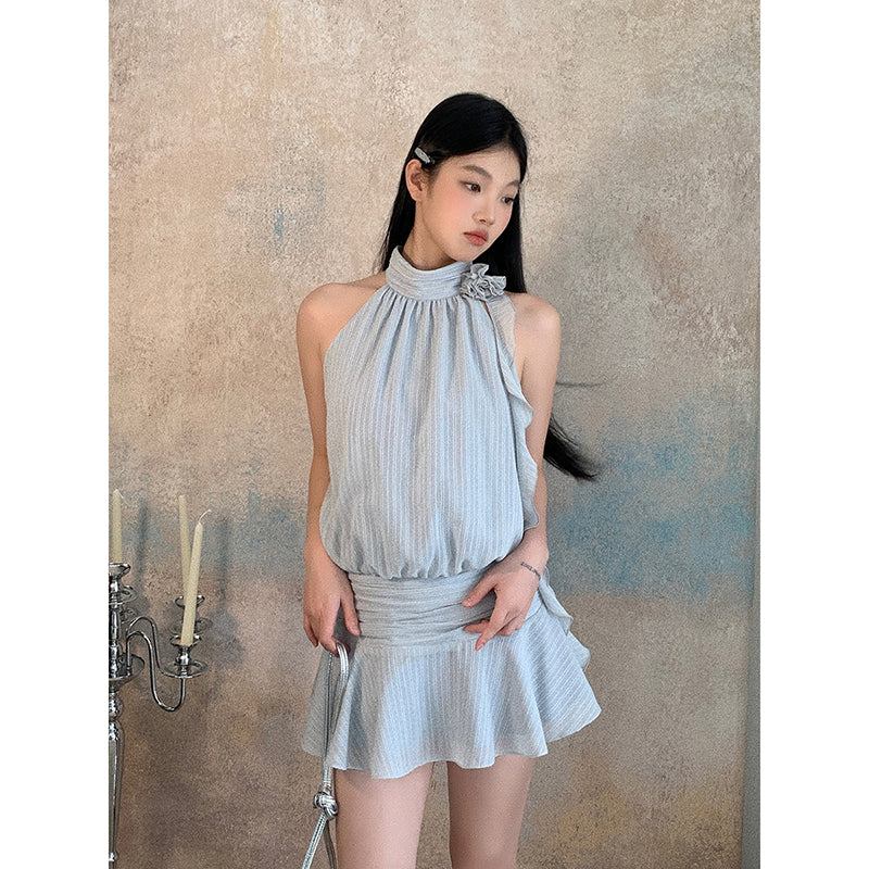 Blue Halter Dress