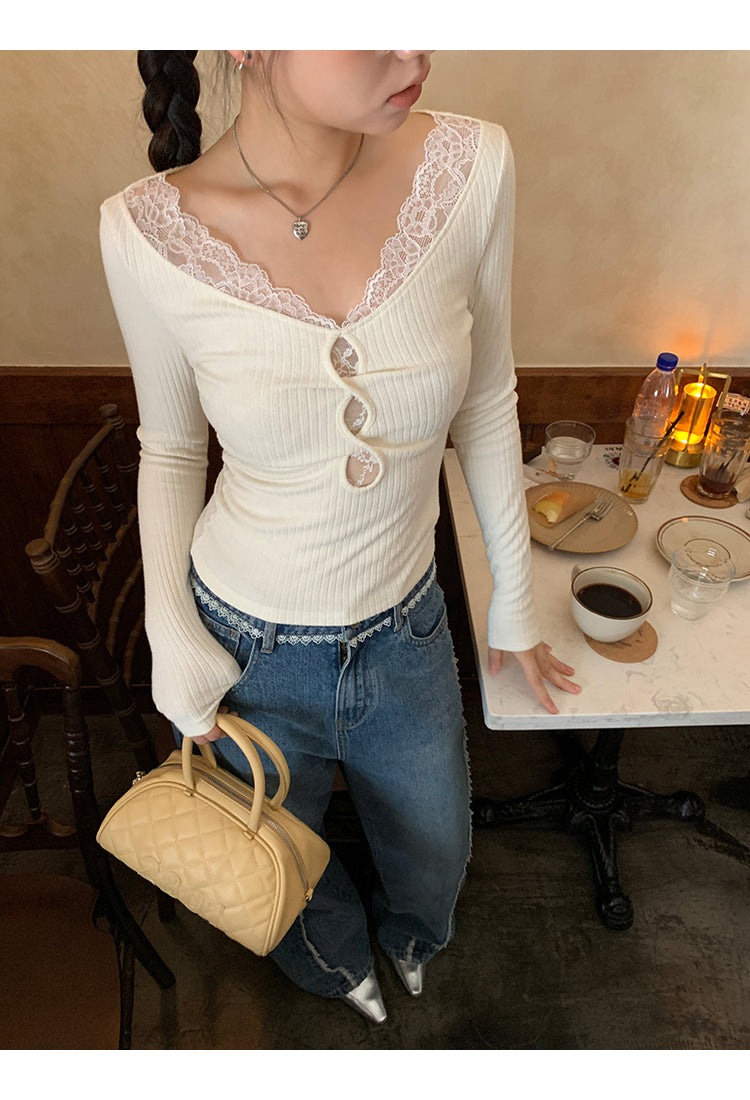Lace Long Sleeve Top