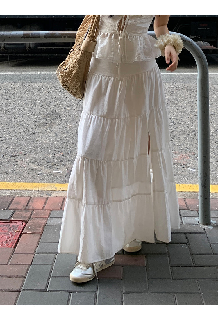 White Lace Tie Top