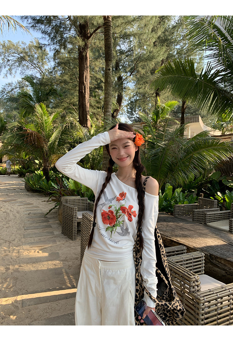 Flower Print Vacation Top