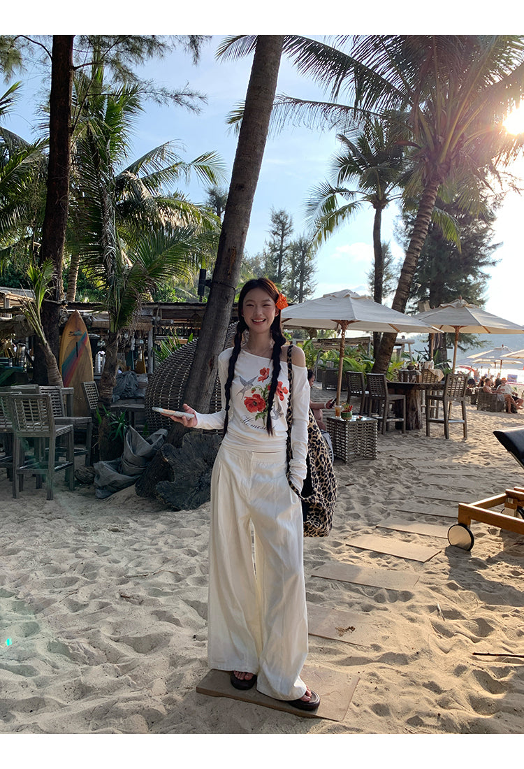 Flower Print Vacation Top