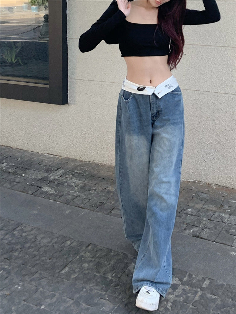 Contrast Band Jeans