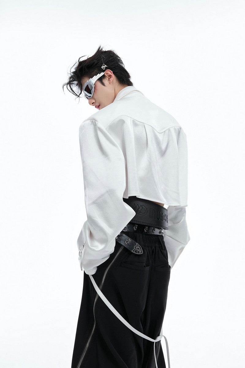 Cropped Silky Shirt - My Store