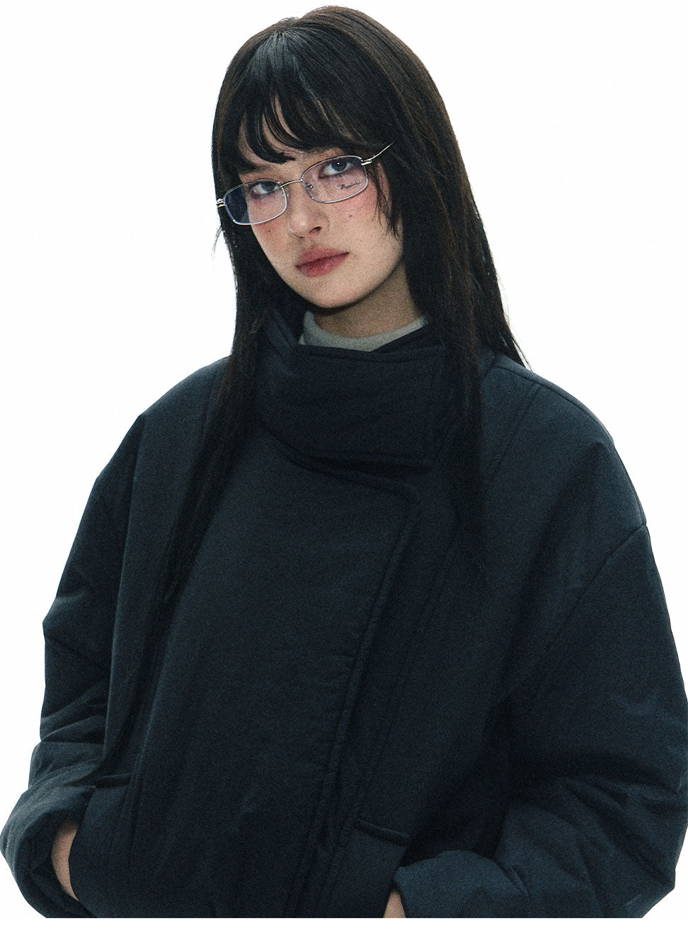 Silver Narrow Frame Glasses