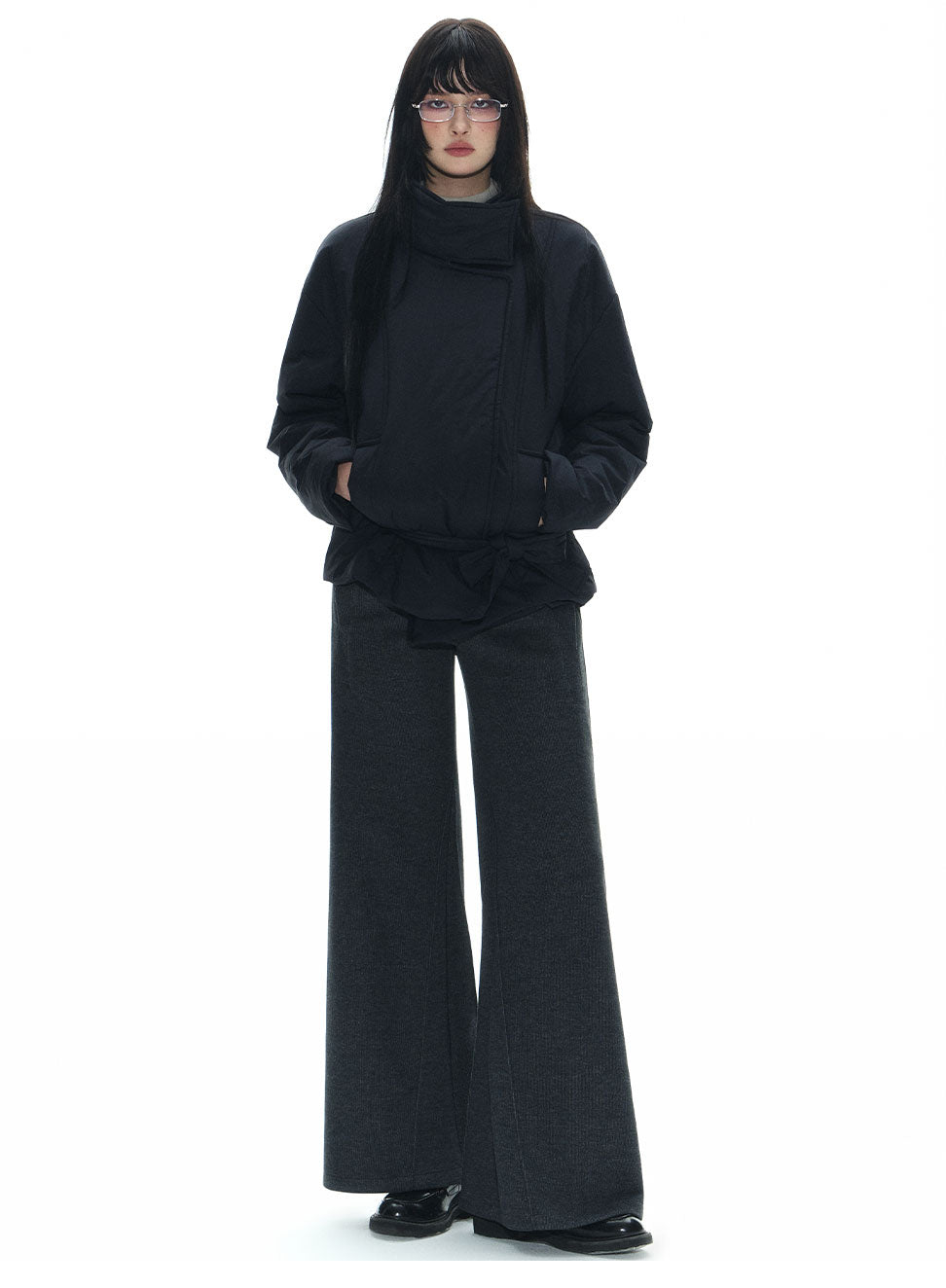 Tie Wrap Double Breasted Thermal Coat