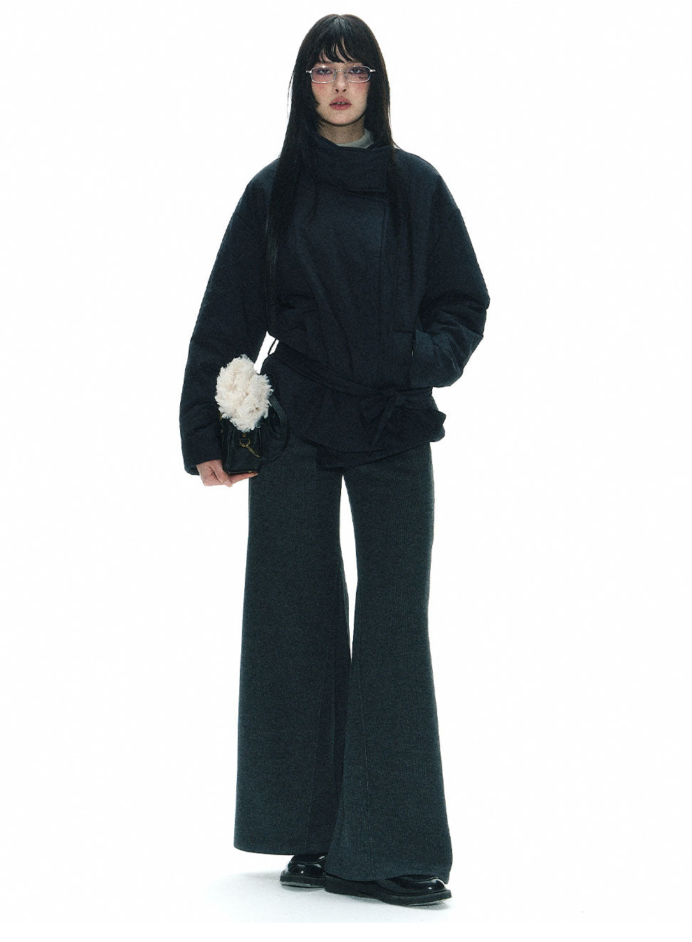 Tie Wrap Double Breasted Thermal Coat