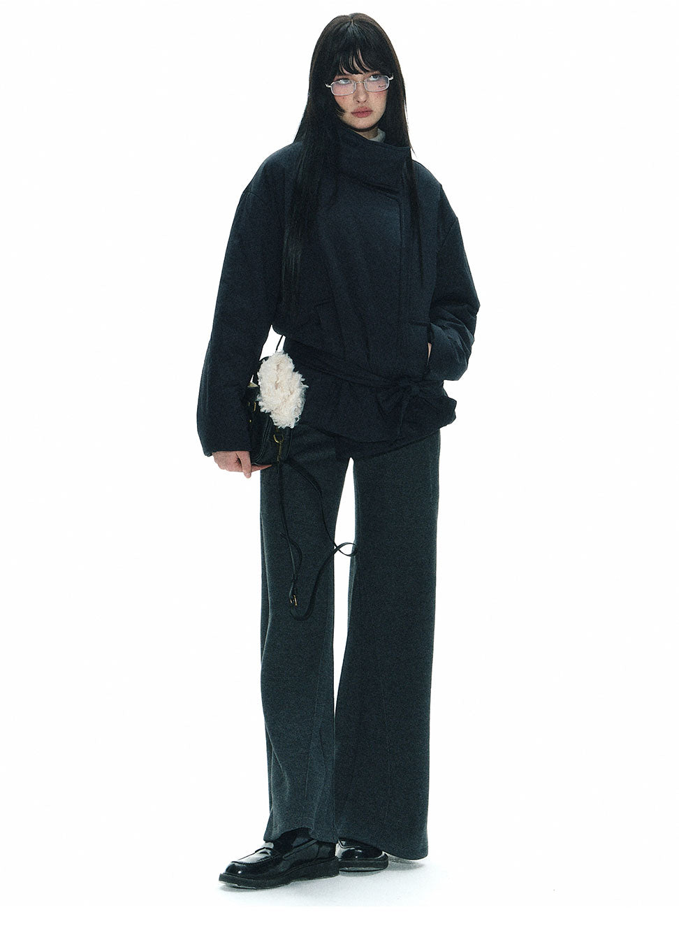Tie Wrap Double Breasted Thermal Coat