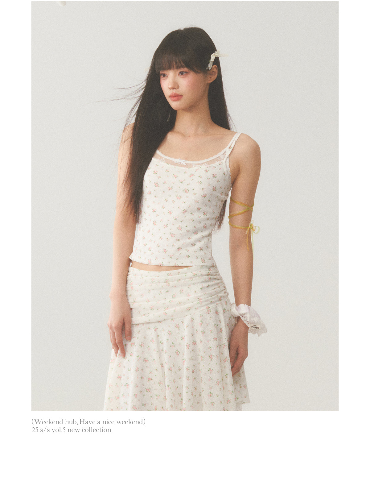 Floral Lace Trim Accent Top