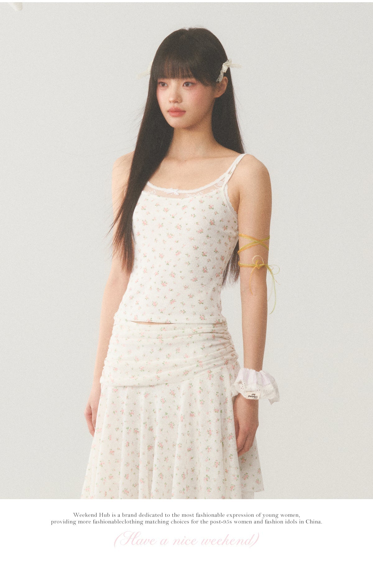 Floral Lace Trim Accent Top