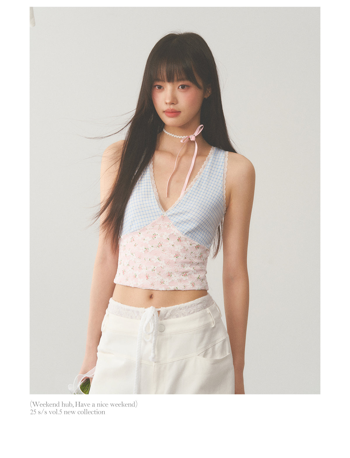 Plaid Lace Camisole Top