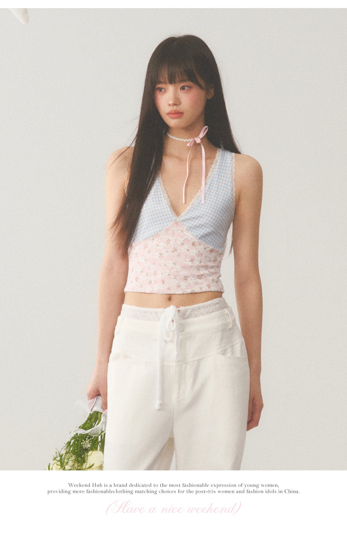 Plaid Lace Camisole Top