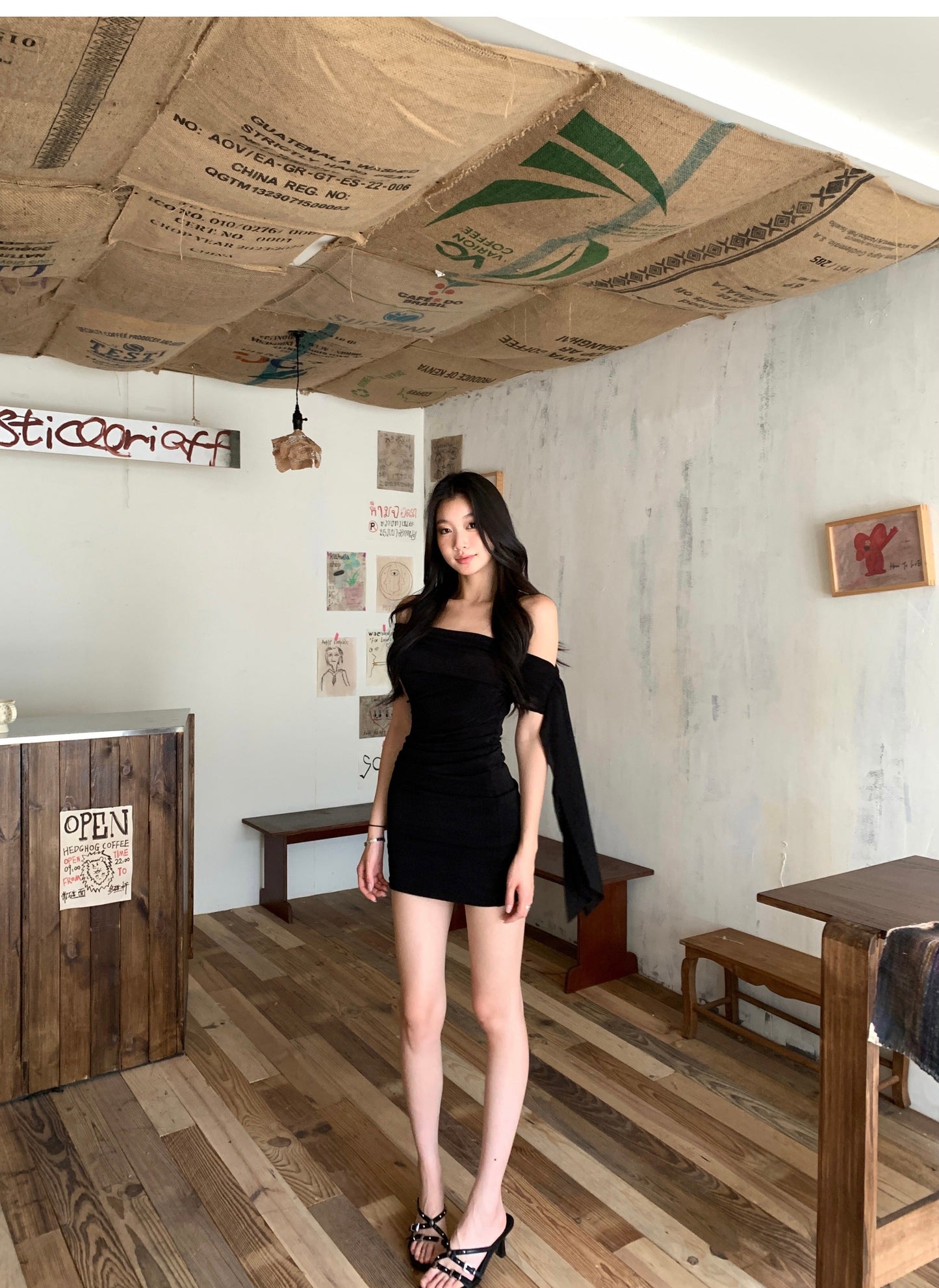 Arm Strap Shoulder Dress