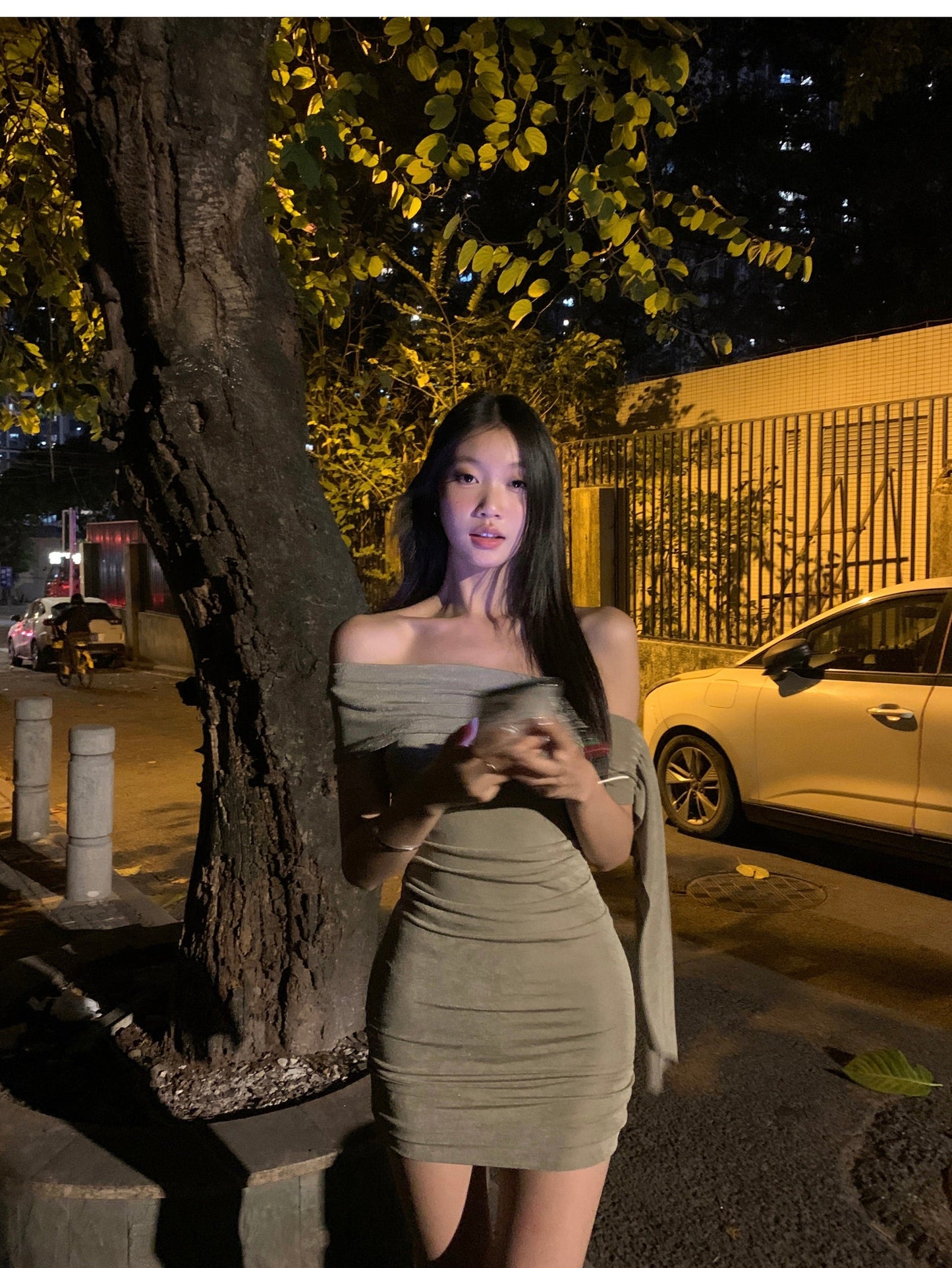 Arm Strap Shoulder Dress