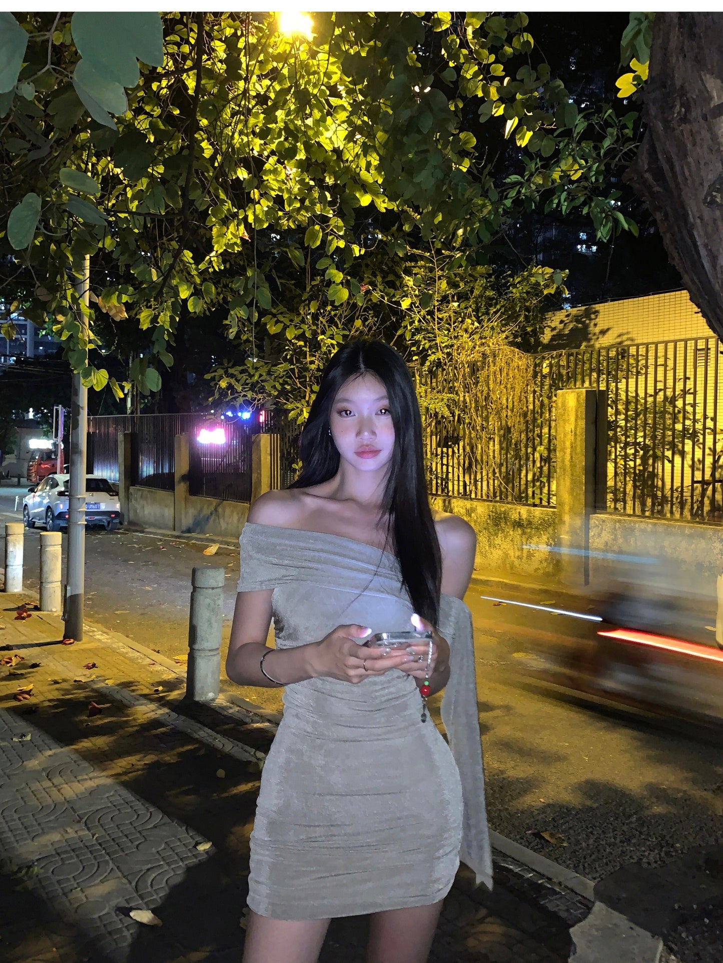 Arm Strap Shoulder Dress