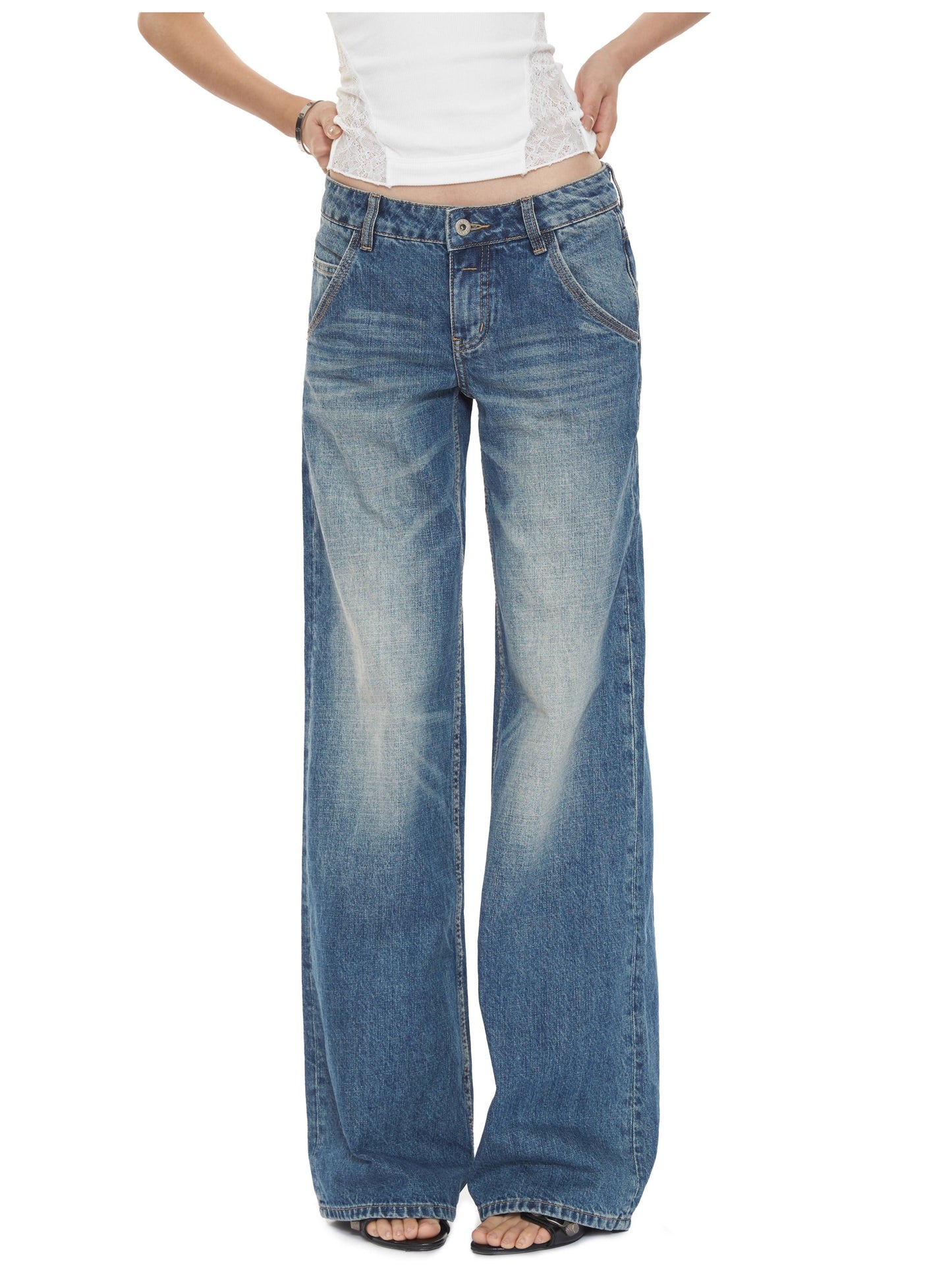 Blue Low Waist Jeans
